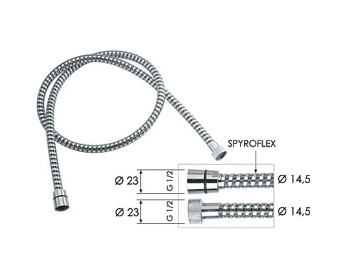 Душевой шланг Remer 334CNNC150brass Хром Черный
