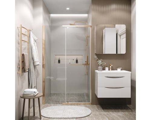 Душевая дверь Grossman Pragma 110 100.K33.03.110.32.00 профиль Золото сатин стекло прозрачное