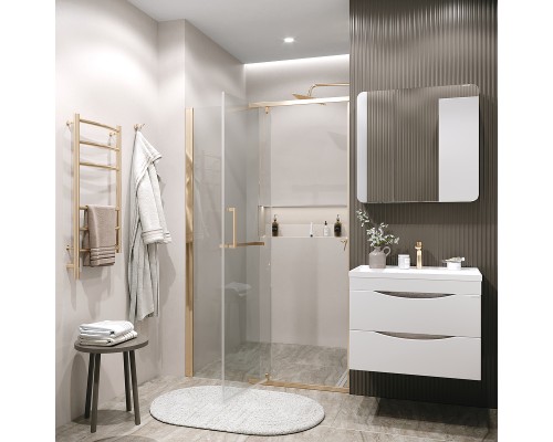 Душевая дверь Grossman Pragma 110 100.K33.03.110.32.00 профиль Золото сатин стекло прозрачное