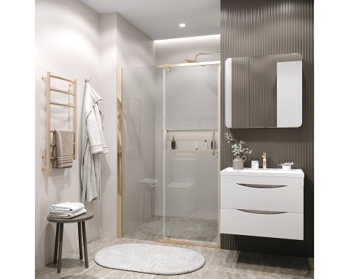 Душевая дверь Grossman Pragma 120 100.K33.03.120.32.00 профиль Золото сатин стекло прозрачное