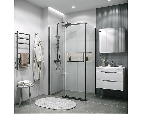 Душевая стенка Grossman Pragma 80 200.K33.03.80.42.00 профиль Графит сатин стекло прозрачное