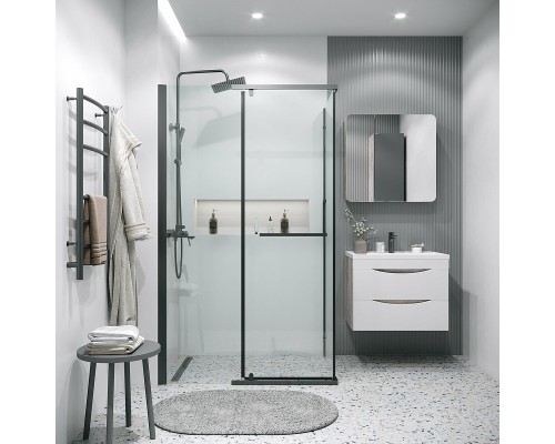 Душевой уголок Grossman Pragma 120х90 120.K33.03.1290.21.00 профиль Черный матовый стекло прозрачное
