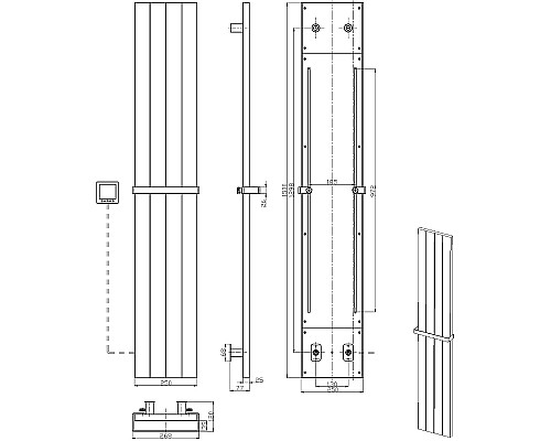 Электрический полотенцесушитель Boheme Flat 725-GM Антрацит
