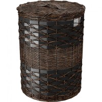 Корзина для белья WasserKRAFT Bever WB-240-M с крышкой Темно-коричневая