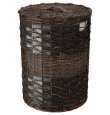 Корзина для белья WasserKRAFT Bever с крышкой Темно-коричневая