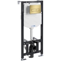 Инсталляция WasserKRAFT Aller для унитаза с клавишей смыва Золото матовое