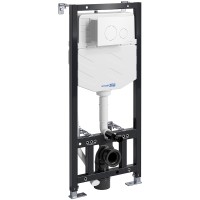 Инсталляция WasserKRAFT Aller для унитаза с Белой матовой клавишей смыва