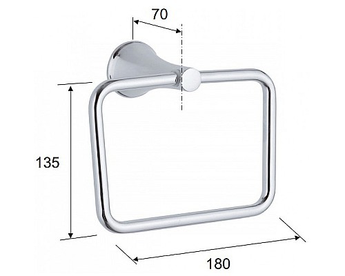 Кольцо для полотенец Remer Delicata DE44CR Хром