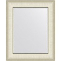 Зеркало Evoform Definite 44х54 BY 7636 в багетной раме - Белая кожа с хромом 78 мм