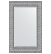 Зеркало Evoform Exclusive 87х57 BY 3935 с фацетом в багетной раме - Серебряная кольчуга 88 мм