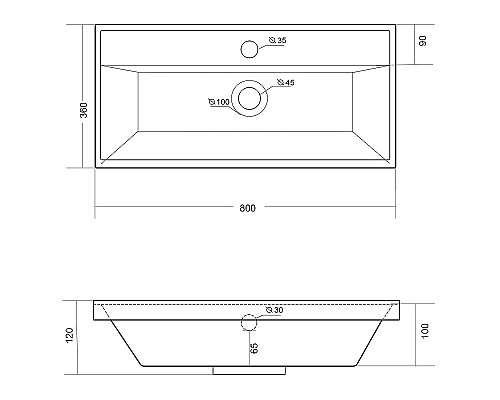 Раковина Madera Classica Slim 80 4627173210898 Белая