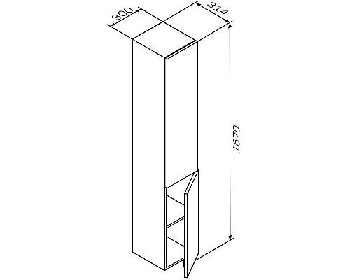 Шкаф пенал AM.PM Gem 30 R M90CHR0306HF подвесной Орех