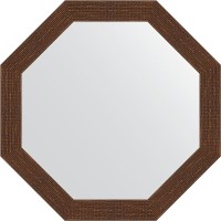 Зеркало Evoform Octagon 73х73 в багетной раме - Мозаика античная медь 70 мм