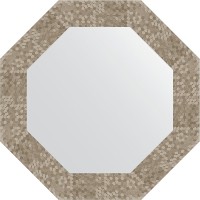 Зеркало Evoform Octagon 53х53 в багетной раме - Соты титан 70 мм