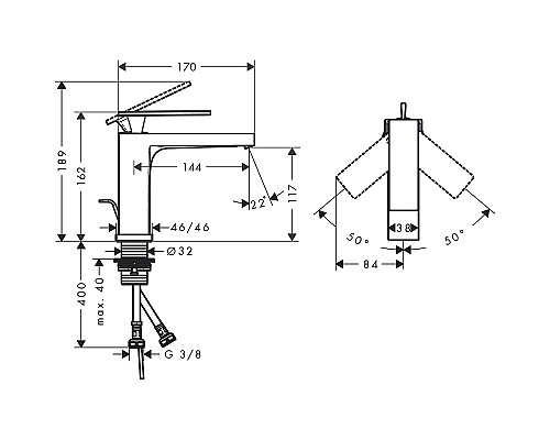 Смеситель для раковины Hansgrohe Tecturis E 73010700 Белый матовый