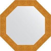 Зеркало Evoform Octagon 77х77 в багетной раме - Чеканка золотая 90 мм