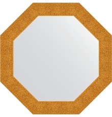 Зеркало Evoform Octagon 77х77 в багетной раме - Чеканка золотая 90 мм