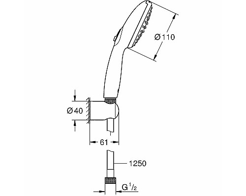 Душевой гарнитур Grohe Tempesta 110 27799003 Хром
