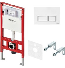 Инсталляция Tece Spring S401203 для подвесного унитаза с Белой глянцевой клавишей смыва