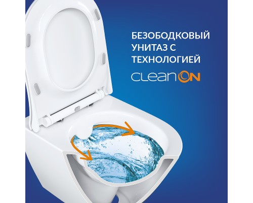 Комплект унитаза Cersanit City Smart CO DPL EO Slim с сиденьем Микролифт и инсталляцией Link Pro с клавишей смыва Хром глянцевый