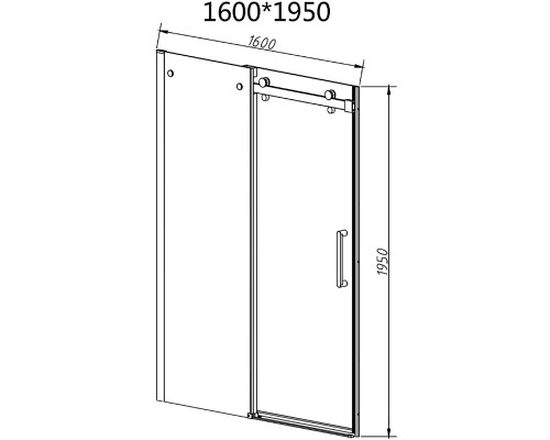 Душевая дверь Vincea Como-N 160 VDS-4CN160CLB профиль Черный стекло прозрачное