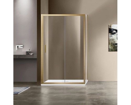 Душевой уголок Vincea Garda 120x90 VSR-1G9012CLG профиль Брашированное золото стекло прозрачное