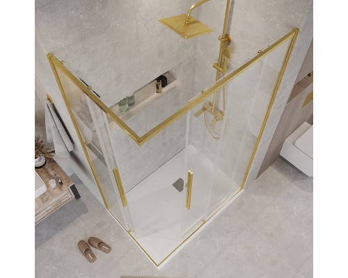 Душевой уголок Grossman Galaxy 110х80 300.K33.01.1180.32.00 профиль Золото сатин стекло прозрачное