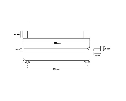 Полотенцедержатель Bemeta Organic Black 167104360 Черный матовый