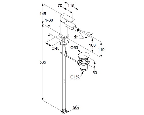 Смеситель для биде Kludi Renon 422165375 Белый матовый
