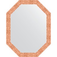 Зеркало Evoform Octagon 72x92 в багетной раме - Соты медь 70 мм