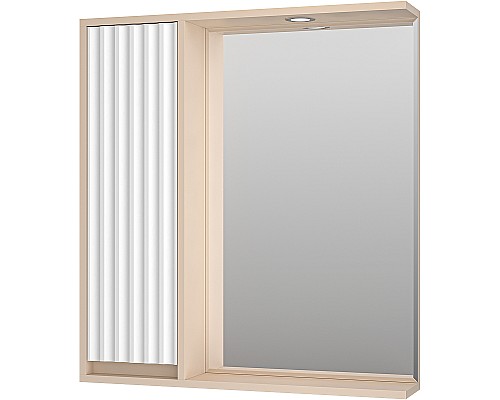 Зеркало со шкафом Brevita Balaton 75 L BAL-04075-03-01Л с подсветкой Белое матовое Бежевое матовое Зеркало со шкафом Brevita Balaton 75 L BAL-04075-03-01Л с подсветкой Белое матовое Бежевое матовое