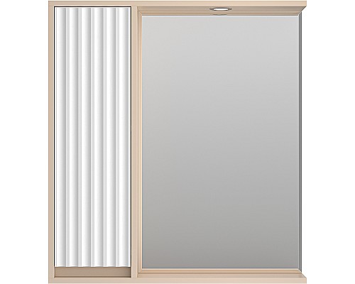 Зеркало со шкафом Brevita Balaton 75 L BAL-04075-03-01Л с подсветкой Белое матовое Бежевое матовое Зеркало со шкафом Brevita Balaton 75 L BAL-04075-03-01Л с подсветкой Белое матовое Бежевое матовое