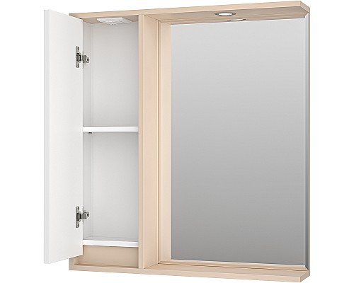 Зеркало со шкафом Brevita Balaton 75 L BAL-04075-03-01Л с подсветкой Белое матовое Бежевое матовое Зеркало со шкафом Brevita Balaton 75 L BAL-04075-03-01Л с подсветкой Белое матовое Бежевое матовое