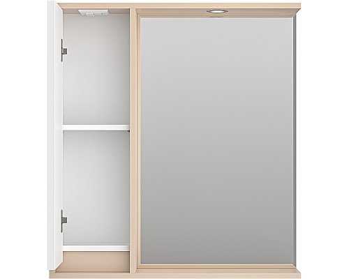 Зеркало со шкафом Brevita Balaton 75 L BAL-04075-03-01Л с подсветкой Белое матовое Бежевое матовое Зеркало со шкафом Brevita Balaton 75 L BAL-04075-03-01Л с подсветкой Белое матовое Бежевое матовое