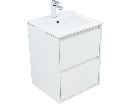 Тумба под раковину Aquanet Милан 50 336366 подвесная Белый глянец