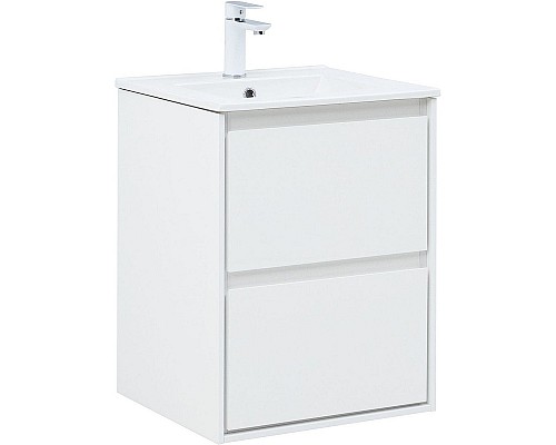 Тумба под раковину Aquanet Милан 50 336366 подвесная Белый глянец