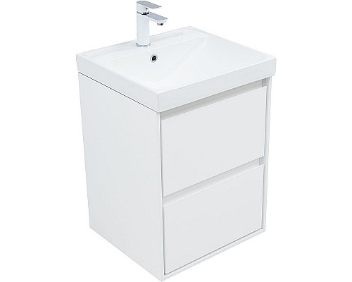 Тумба под раковину Aquanet Милан 50 336366 подвесная Белый глянец