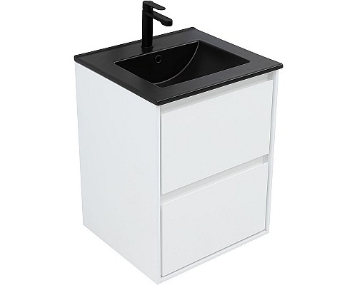 Тумба под раковину Aquanet Милан 50 336366 подвесная Белый глянец