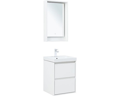 Тумба под раковину Aquanet Милан 50 336366 подвесная Белый глянец