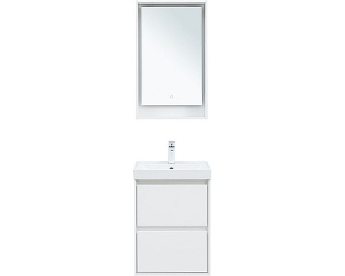 Тумба под раковину Aquanet Милан 50 336366 подвесная Белый глянец
