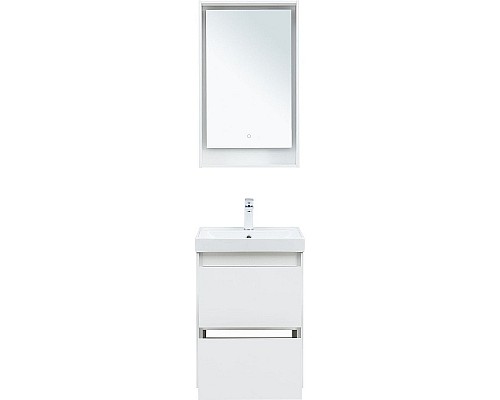 Тумба под раковину Aquanet Милан 50 336366 подвесная Белый глянец