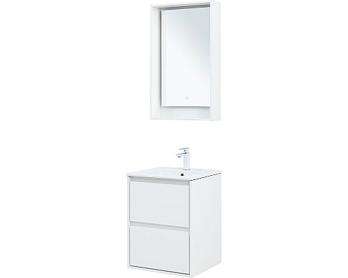 Тумба под раковину Aquanet Милан 50 336366 подвесная Белый глянец