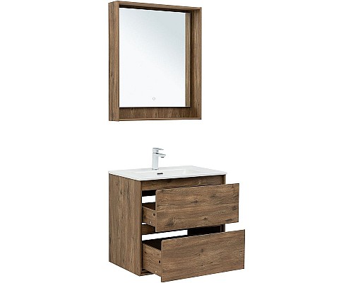 Тумба под раковину Aquanet Милан 70 336378 подвесная Дуб рустикальный