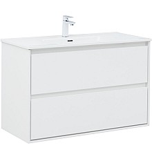 Тумба под раковину Aquanet Милан 100 336370 подвесная Белый глянец