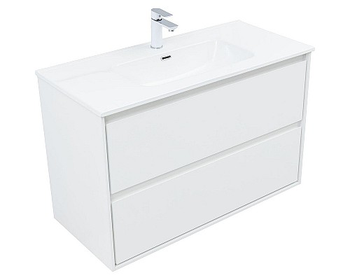 Тумба под раковину Aquanet Милан 100 336370 подвесная Белый глянец