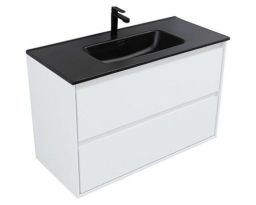 Тумба под раковину Aquanet Милан 100 336370 подвесная Белый глянец
