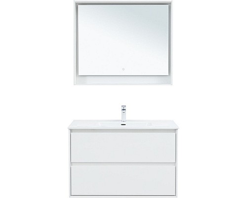 Тумба под раковину Aquanet Милан 100 336370 подвесная Белый глянец