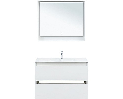Тумба под раковину Aquanet Милан 100 336370 подвесная Белый глянец