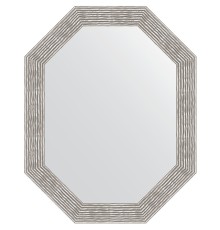 Зеркало Evoform Polygon 96х76 в багетной раме - Волна хром 90 мм