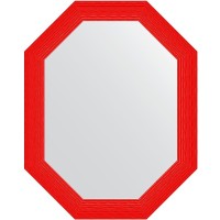 Зеркало Evoform Polygon 96х76 в багетной раме - Красная волна 89 мм